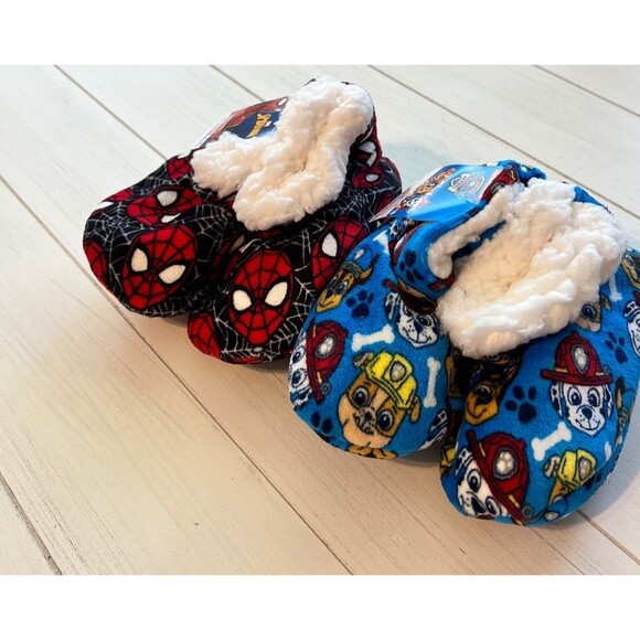 PAW PATROL SPIDERMAN SLIPPER SOCKS Kids 4.5-7.5 Boys Girls Slippers Winter S - Picture 4 of 12